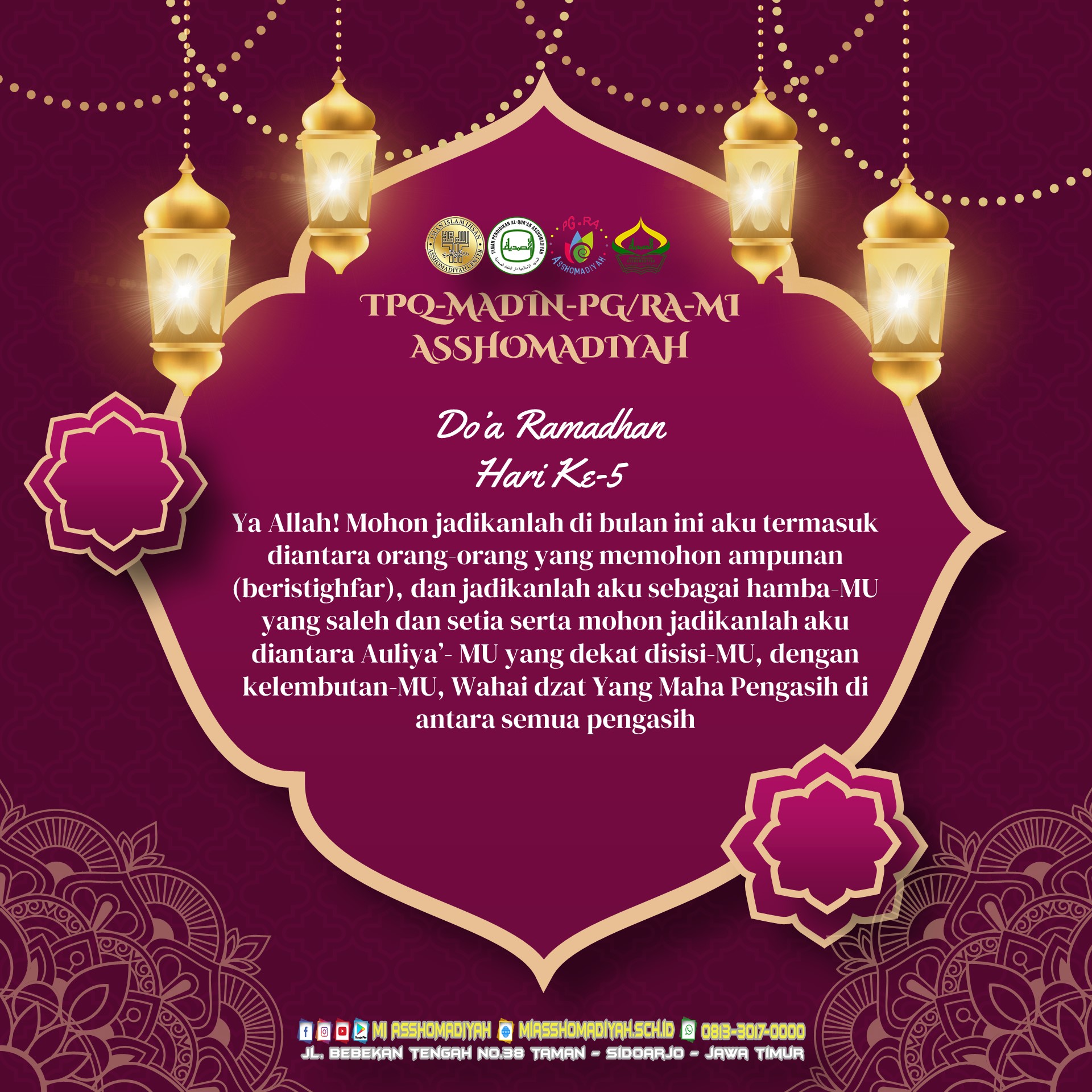 Doa Hari ke-5 Puasa Ramadhan
