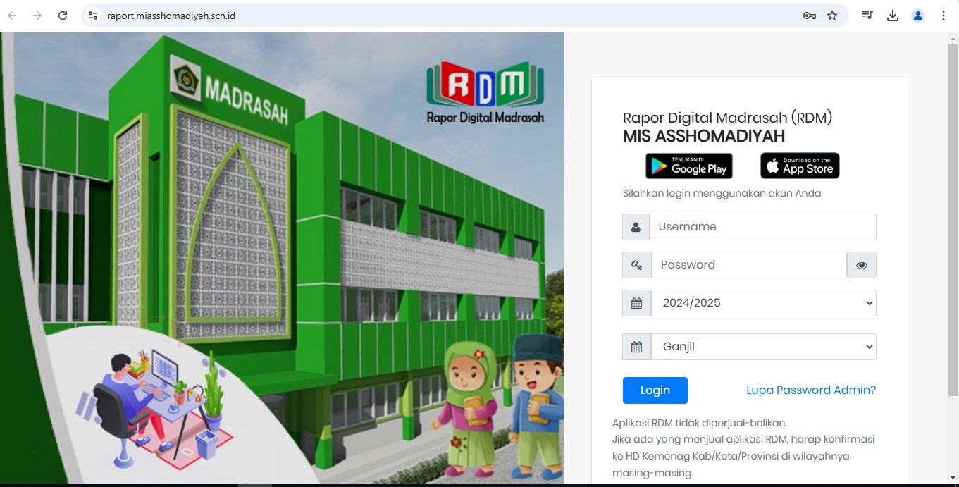 Sosialisasi Raport Madrasah Digital (RDM) Kurikulum Merdeka MI Asshomadiyah