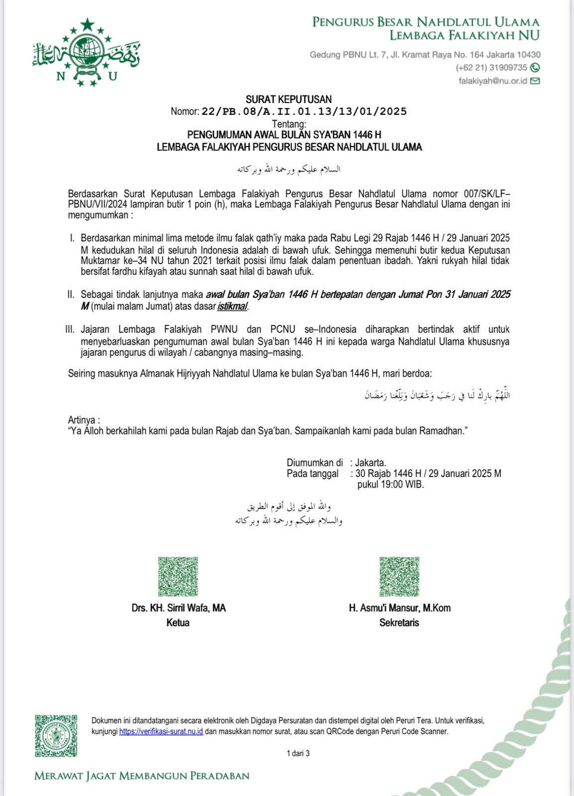 Malam Nisfu Syaban 2025 / 1446 H