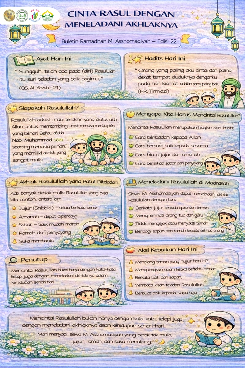 Buletin Ramadhan MI Asshomadiyah 1447 H/2026 M Edisi 22