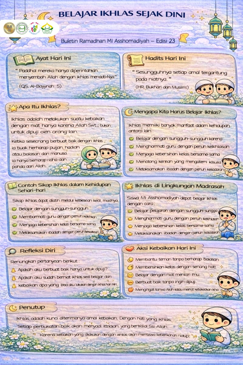 Buletin Ramadhan MI Asshomadiyah 1447 H/2026 M Edisi 23